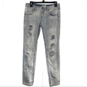 Free People Distressed LightWash Skinny Jeans 28